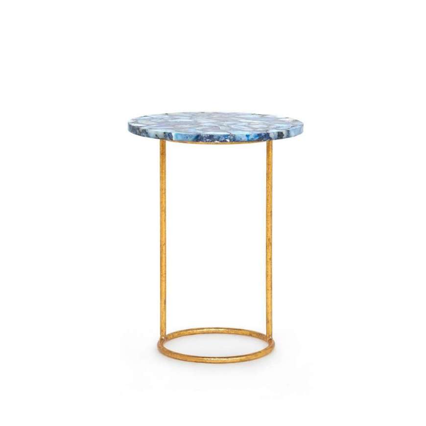 Picture of JENAY SIDE TABLE, BLUE AND GOLD LEAF