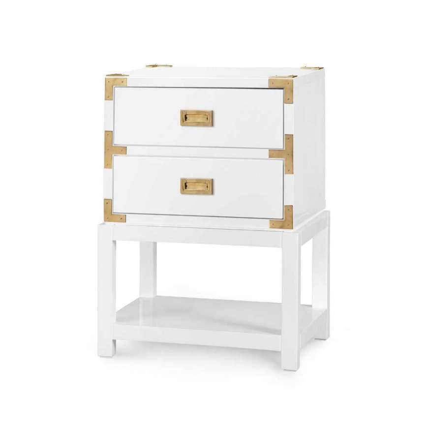 Picture of TANSU 2-DRAWER SIDE TABLE, GLOSS WHITE