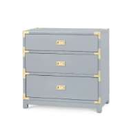 Picture of VICTORIA 3-DRAWER SIDE TABLE, GLOSS STONE GRAY