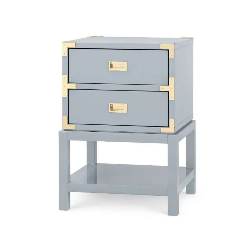 Picture of TANSU 2-DRAWER SIDE TABLE, GLOSS STONE GRAY