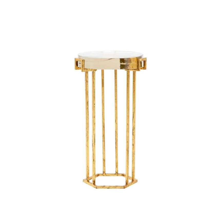 Picture of PRISM ROUND SIDE TABLE, GOLD LEAF