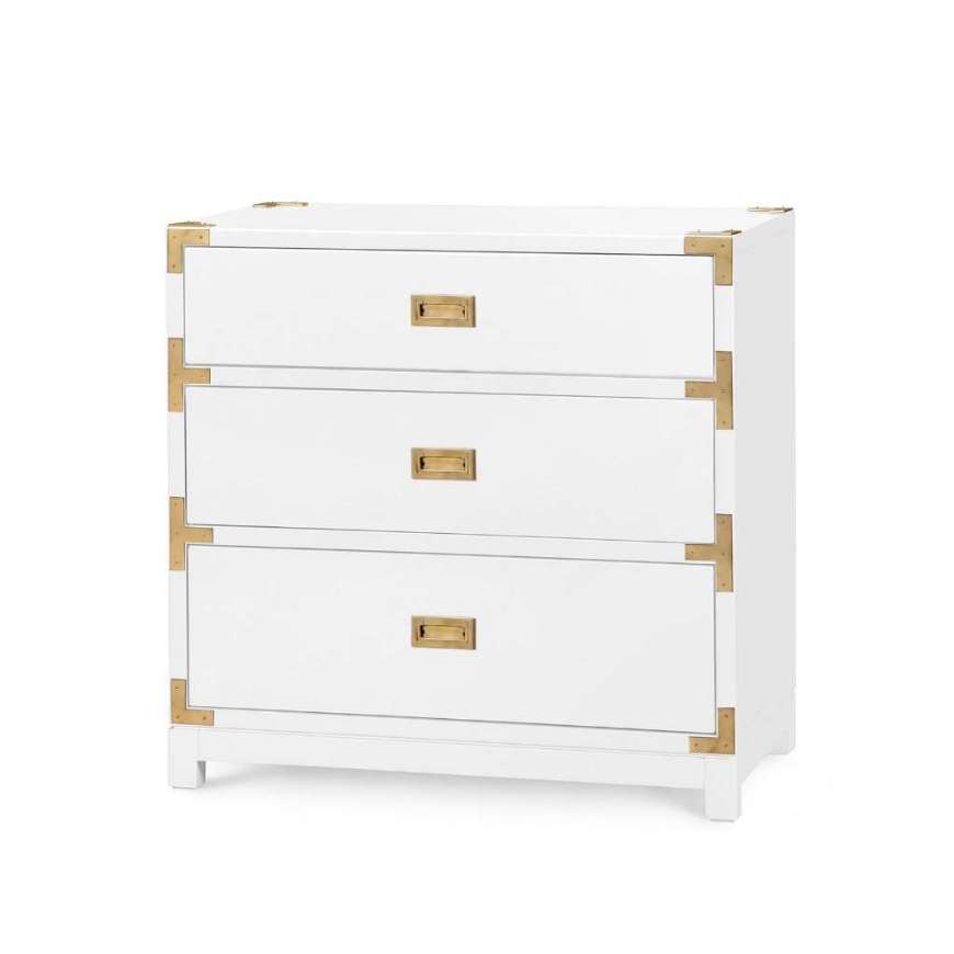 Picture of VICTORIA 3-DRAWER SIDE TABLE, GLOSS WHITE