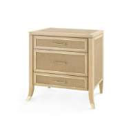 Picture of PAULINA 3-DRAWER SIDE TABLE, NATURAL AND CAMEL