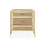 Picture of PAULINA 3-DRAWER SIDE TABLE, NATURAL AND CAMEL