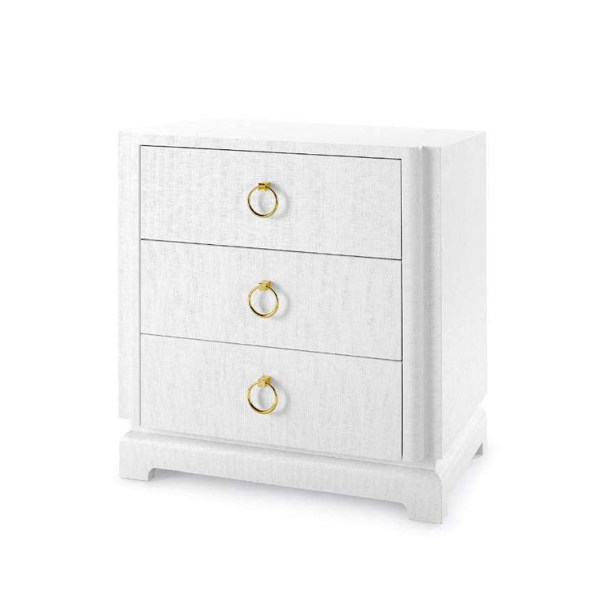 Picture of PAVEL 3-DRAWER SIDE TABLE, CHIFFON WHITE