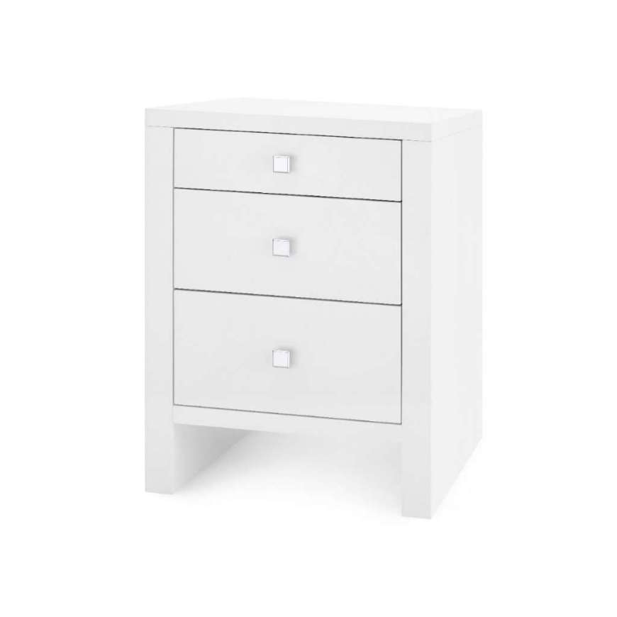 Picture of MORGAN 3-DRAWER SIDE TABLE, CHIFFON WHITE