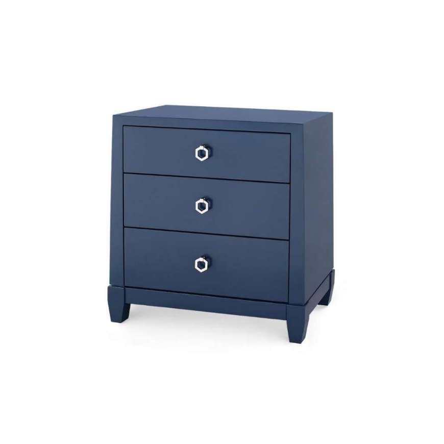 Picture of MADISON 3-DRAWER SIDE TABLE, NAVY BLUE LACQUER