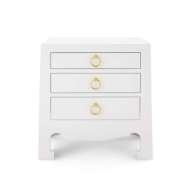 Picture of JACQUI 3-DRAWER SIDE TABLE, CHIFFON WHITE LACQUERED WOOD