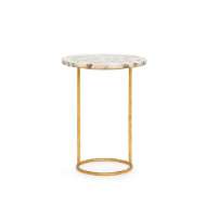 Picture of JENAY SIDE TABLE, NATURAL AND GOLD LEAF