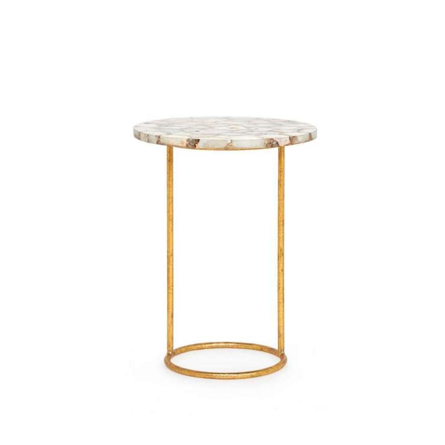 Picture of JENAY SIDE TABLE, NATURAL AND GOLD LEAF