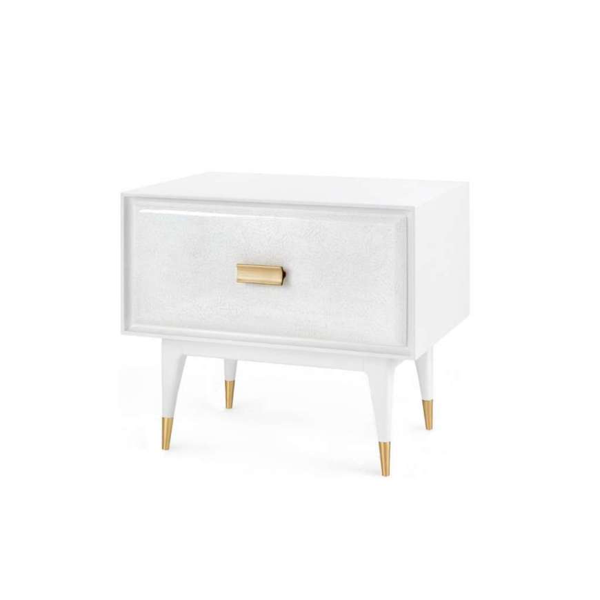 Picture of ELISA 1-DRAWER SIDE TABLE, MOTTLED WHITE