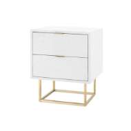 Picture of CUBIK 2-DRAWER SIDE TABLE, CHIFFON WHITE