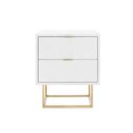 Picture of CUBIK 2-DRAWER SIDE TABLE, CHIFFON WHITE