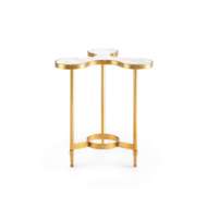 Picture of CLOVER SIDE TABLE, WHITE AND GOLD LEAF