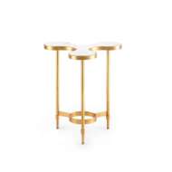 Picture of CLOVER SIDE TABLE, WHITE AND GOLD LEAF