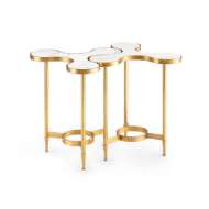 Picture of CLOVER SIDE TABLE, WHITE AND GOLD LEAF