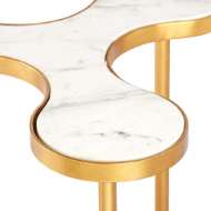 Picture of CLOVER SIDE TABLE, WHITE AND GOLD LEAF