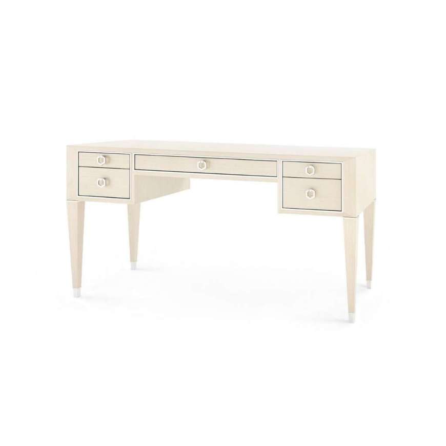 Picture of MORRIS DESK, BLANCHED OAK AND NICKEL