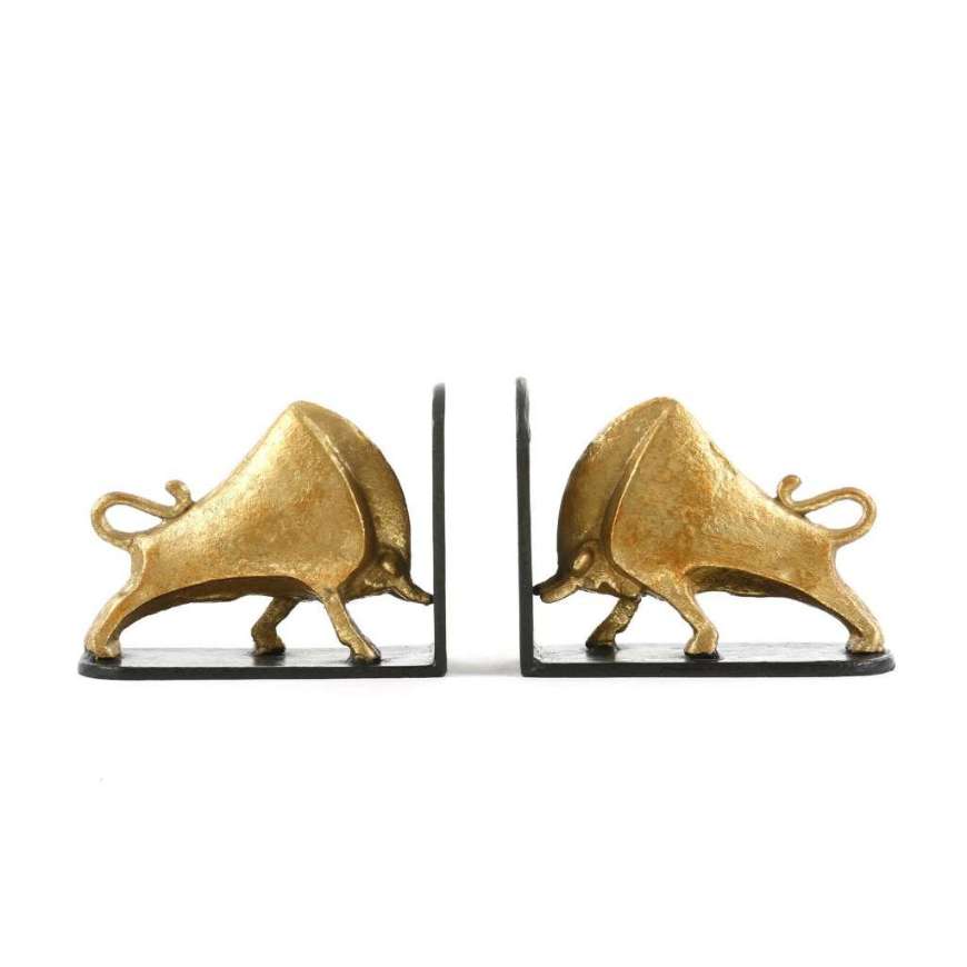 Picture of BISONI BOOKENDS, GOLD LEAF