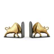 Picture of BISONI BOOKENDS, GOLD LEAF