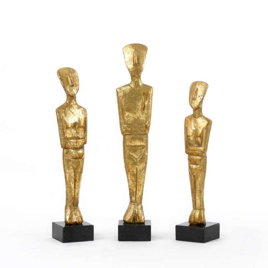 Picture of LAIS SET OF 3 STATUES, GOLD LEAF