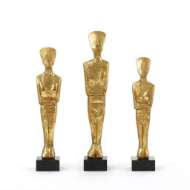 Picture of LAIS SET OF 3 STATUES, GOLD LEAF