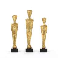 Picture of LAIS SET OF 3 STATUES, GOLD LEAF