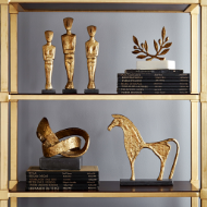 Picture of LAIS SET OF 3 STATUES, GOLD LEAF