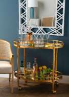 Picture of NORMANDY BAR CART, GOLD LEAF