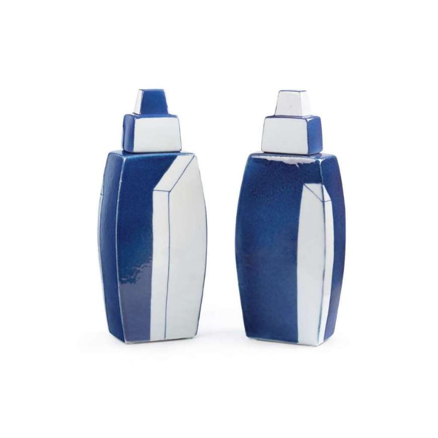 Picture of MORANDI VASE PAIR (SET OF 2), BLUE AND WHITE