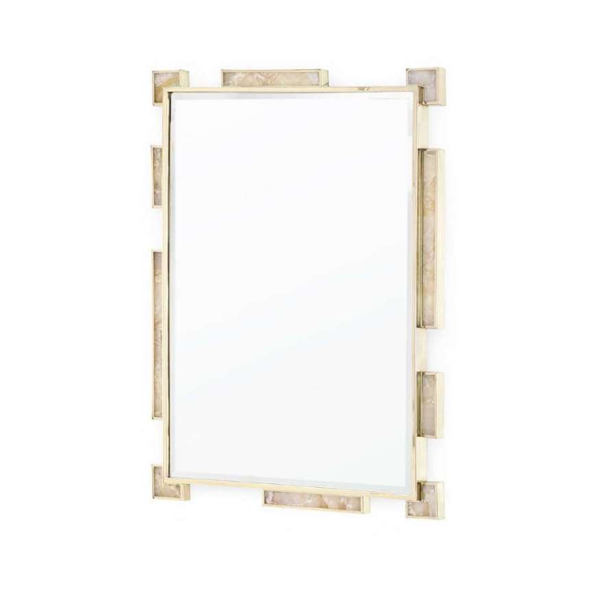 Picture of THALIA LARGE MIRROR, POLISHED BRASS AND ROCK CRYSTAL