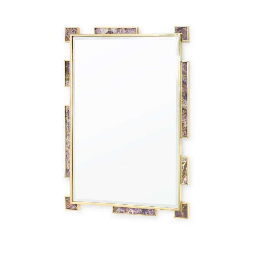 Picture of THALIA LARGE MIRROR, POLISHED BRASS AND AMETHYST