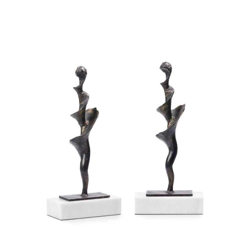 Picture of SPIRAL SMALL STATUE SET OF 2, BRONZE