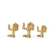 Picture of MANO SET OF 3 STATUES, GOLD LEAF