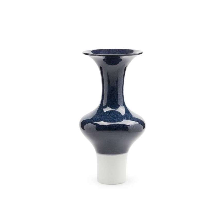 Picture of FLARE VASE, DEEP BLUE AND WHITE