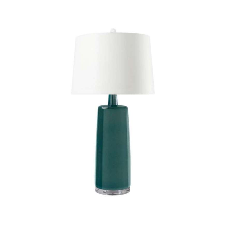 Picture of EDGWARE LAMP WITH SHADE, GREEN LAPIS