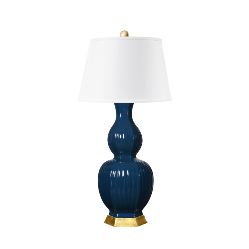 Picture of DELFT LAMP WITH SHADE, NAVY BLUE