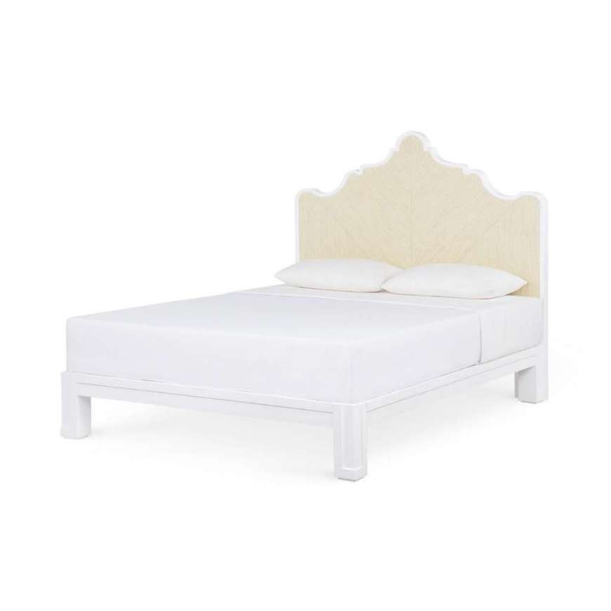 Picture of VICTORIA QUEEN HEADBOARD WITH BED FRAME, NATURAL TWILL, VANILLA