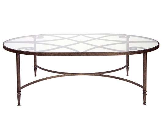 Picture of FORGED DIAMOND SCROLL OVAL COFFEE TABLE