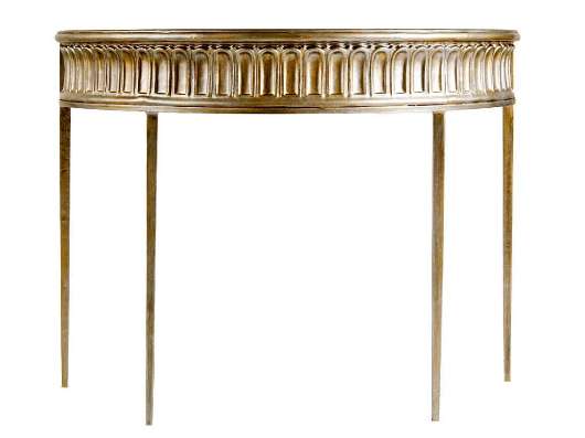 Picture of RIBBED APRON DEMI-LUNE CONSOLE TABLE