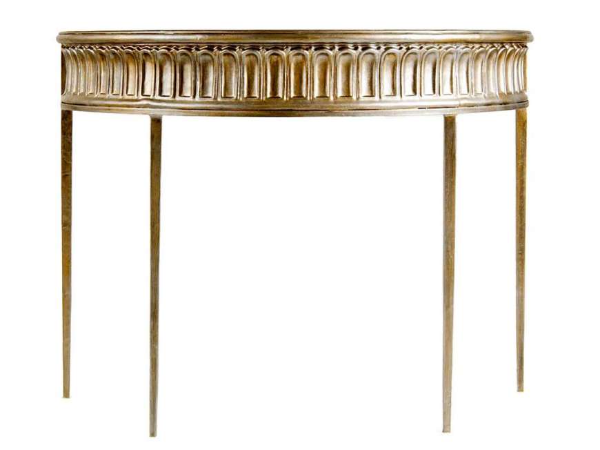 Picture of RIBBED APRON DEMI-LUNE CONSOLE TABLE