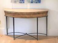 Picture of RIBBED APRON DEMI-LUNE CONSOLE TABLE