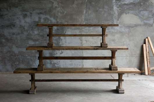 Picture of SALVAGED WOOD TRESTLE BENCH