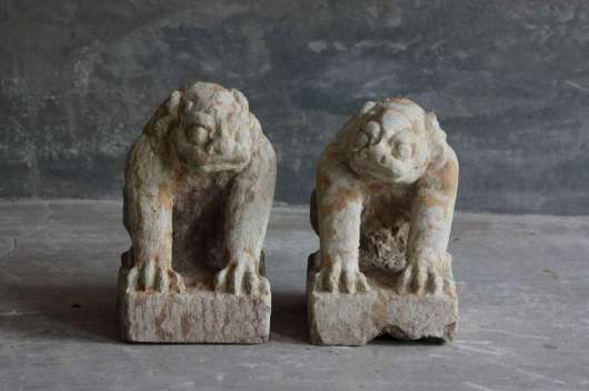 Picture of CARVED CHINESE GUARDIAN LIONS