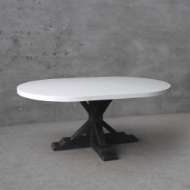 Picture of OVAL CONCRETE TOP ON ELM RAIL BASE