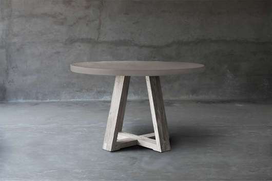 Picture of CONCRETE & RECLAIMED TEAK TABLE – X-BASE