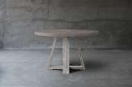 Picture of CONCRETE & RECLAIMED TEAK TABLE – X-BASE