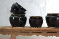 Picture of ASSORTED BLACK GLAZED JARS