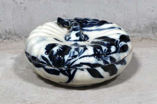 Picture of ANTIQUE PORCELAIN HAND PAINTED PUMPKIN