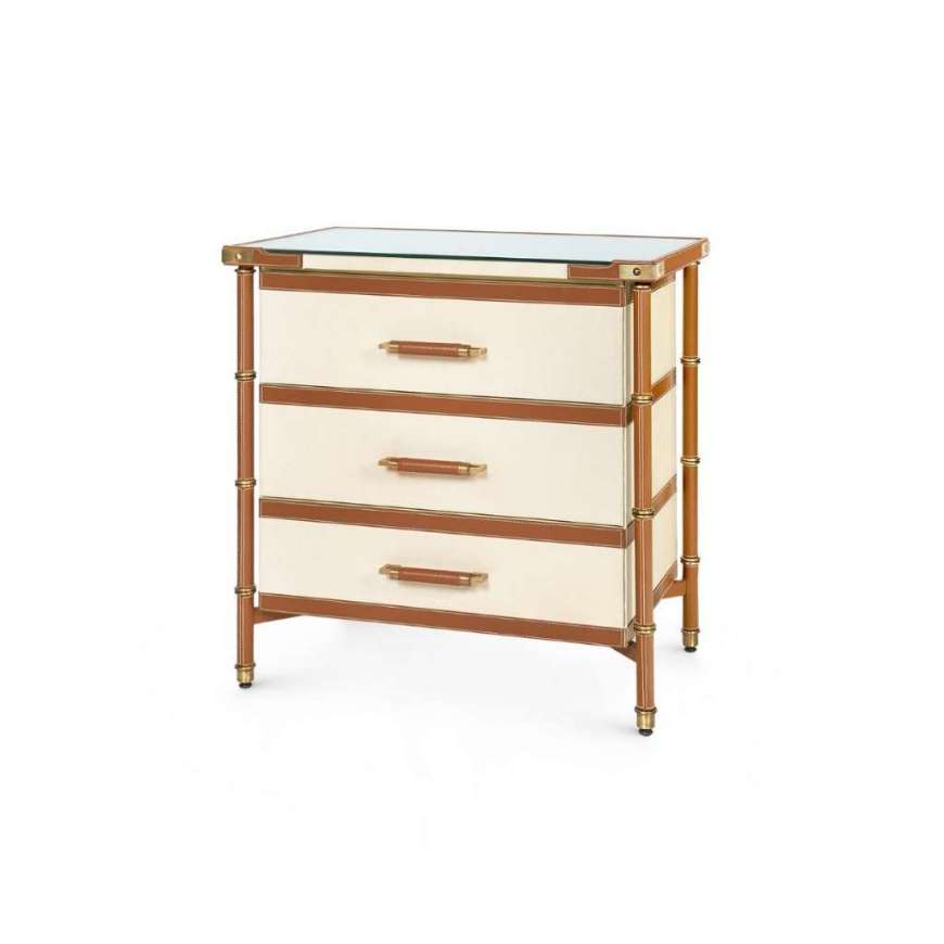 Picture of TOULON 3-DRAWER SIDE TABLE, TAN